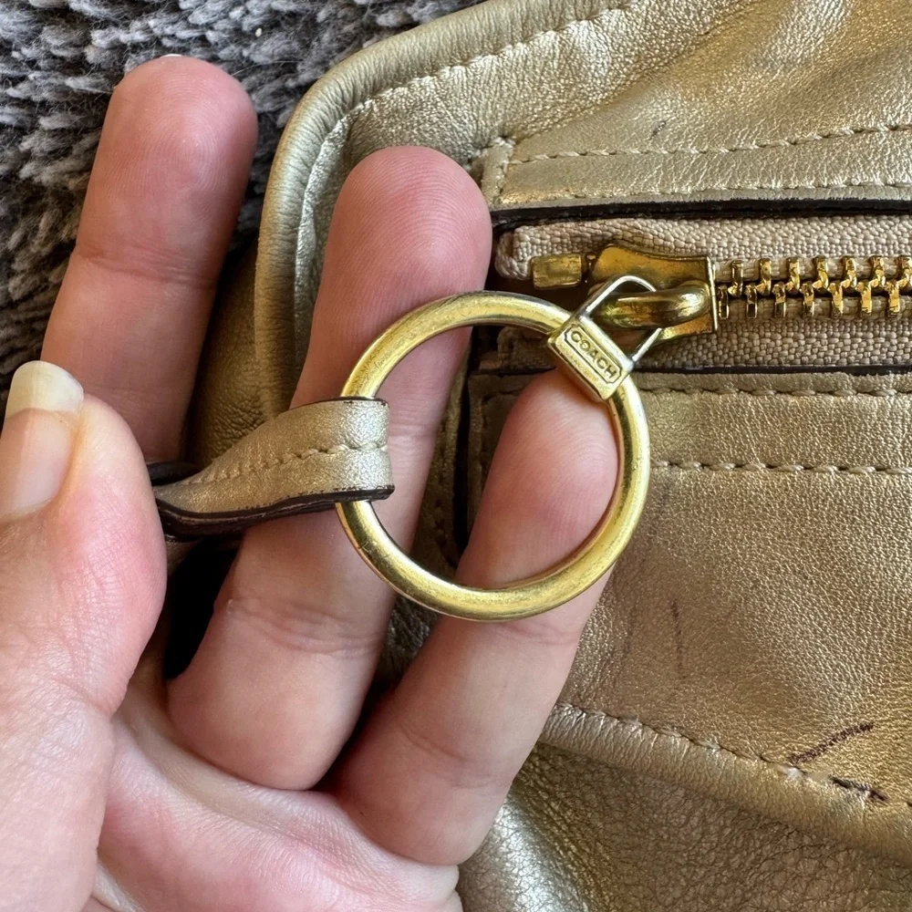 COACH Audrey Gold Perforated Leather Tote
